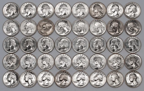 1973 D WASHINGTON QUARTERS 25C GEM BU ESTATE ROLL UNSEARCHED Cover