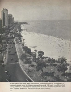 Oak Beach Gold Coast Chicago Antique Cars From Drake circa 1940 PHOTO FROM BOOK - Picture 1 of 1
