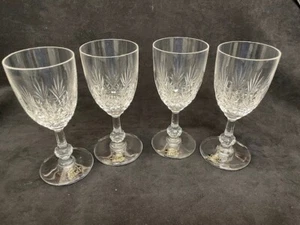 Saint Louis France Massenet Crystal 5 3/4" burgundy wine stems 5 ¾" set of 4 - Picture 1 of 7