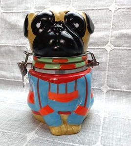 Pugly Sweater Hinged Ceramic Treat Jar/Canister  Boston Warehouse 6” Multicolor - Picture 1 of 9