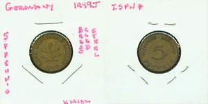 WORLD COINS GERMANY 1949J 5 PFENNIG AU (G394) - Picture 1 of 1