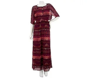 CV by Cynthia Vincent Large Berry Dolman Sleeve Printed Maxi Dress - Picture 1 of 4