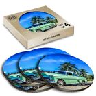 4 x Boxed Round Coasters - Classic American Car Vintage  #8602