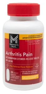 Member Mark Arthritis Pain Acetaminophen 650mg, Lot of 200, 400 or 800 Caplets - Picture 1 of 6