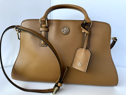 Borsa donna Tory Burch nuova borsa Robinson marrone tracolla curva