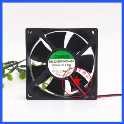 SUNON EE80252B1-0000-A99 8025 DC24V 1.8W 8CM 2-Wire Inverter Cooling Fan - Image 1 of 4