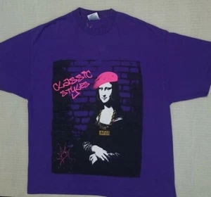 Mona Lisa Arts Colorful Graphic Tee 9P Purple Classic Style T Shirt Size XL - Picture 1 of 6