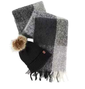Lucky Brand Scarf And Hat Set Grey Color - Picture 1 of 3