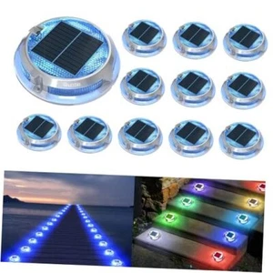 RGB Solar Deck Lights for Christmas, 11 Lighting Modes Solar Driveway 12 Pack - Picture 1 of 7