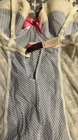 NEW NWT Victoria's secret Sexy Little Things Size M lingerie  Striped Blue Pink