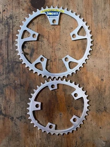 Juego de platos Shimano Biopace 48/38T 5 pernos 110 mm BCD 7/8 velocidades carretera vintage - Imagen 1 de 3