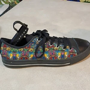 Grateful Dead Colorful Patterned Low-Top Sneakers Size 9 Casual Dead Head Hippie - Picture 1 of 10