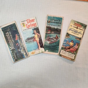 Faltbare Reise Autobahn Karten aus den 60er Jahren (Lot 4 Karten) Vintage - Bild 1 von 10