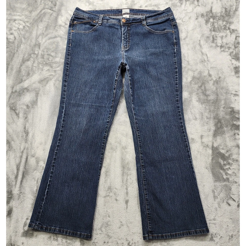 Pantalones de mezclilla JMS just My Size para mujer 22W azul tiro alto corte bota elástico informales Foto 1 de 4