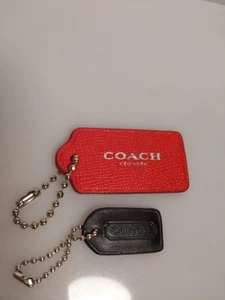 Coach Leder Hängeetikett rot & schwarz 2er Set - Bild 1 von 4