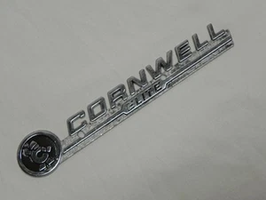 Vintage Cornwell Elite Metal Plate Emblem Logo Badge 8-5/8'' Wide 2 Hole Mounts - Picture 1 of 8
