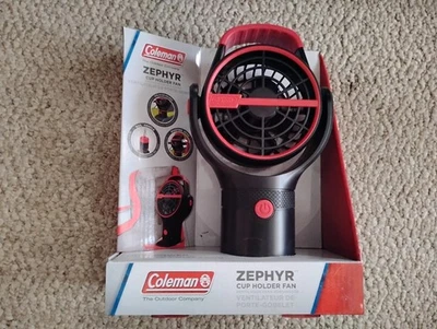 VENTILADOR portavasos Coleman Zephyr con bloqueo de batería - negro y rojo 🌟NUEVO🌟 Foto 1 de 2