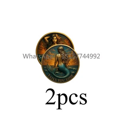 2 piezas Sexy Mujer Moneda Oro CABEZAS GANO Sirena Moneda Coleccionable Regalo Decorativo Foto 1 de 2