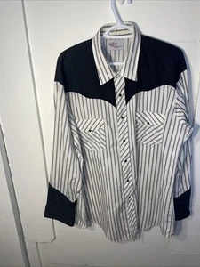 Camisa De Colección Kenny Rogers By Karman Para Hombres M2XL Cola Extra Larga Blanca Negra Años 70 R - Imagen 1 de 14