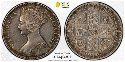 1849 Великобритания Florin S-3890 PCGS XF45 - Изображение 1 из 4