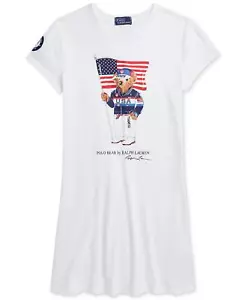 Polo Ralph Lauren Toddler & Little Girls Team USA Polo Bear Cotton Jersey Dress - Picture 1 of 1