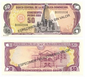 Dominican Rep. P155s (1997) (U) 50 Pesos (Specimen) ED - Picture 1 of 1