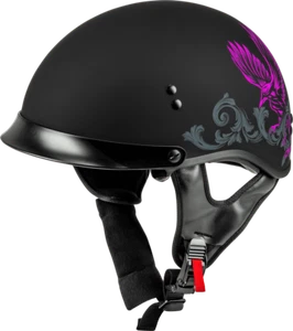 Gmax HH-65 Corvus Half Face Motorcycle Helmet with Peak Visor - Picture 1 of 3