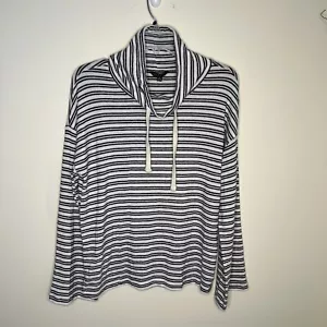 Lucky Brand Women's M Striped Long Sl Cowl Neck Soft Bonne Chance Top EC - Picture 1 of 9