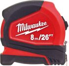 Milwaukee ruban de mesure clip de ceinture pouce métrique compact outil de verrouillage automatique 8 m 26 pieds...