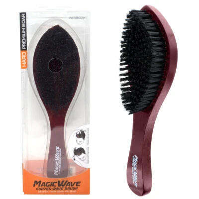 Magic Wave Premium Hard Brush with Curved Boar Bristles Wooden Handle WBR001H - Image 1 of 3