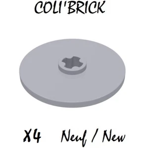 Lego 2723 - 4x Disques / Technic Disc 3x3 - Gris / Light bluish gray - Neuf NEW - Imagen 1 de 1