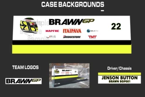 Pegatinas de fondo personalizadas patrocinador Brawn GP001 para estuche F1 Minichamps 1/18 -SGP - Imagen 1 de 1