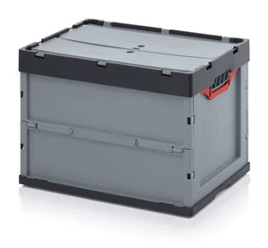 Stabile Profi-Faltbox mit Deckel 60x40x42cm Einkaufskiste Transportbox stapelbar - Bild 1 von 4