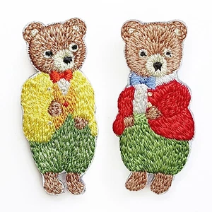2pcs Brooch Backpack Tote Bag Pin Embroidery Cartoon Cute Bear Red Yellow Unique - Picture 1 of 7
