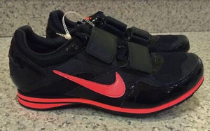 NIKE Zoom TJ 3 Black Atomic Red Triple Jump Track Spikes Shoes New Mens Sz 15 - Picture 1 of 5