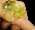 Gemstone US SIZE #9 Baltic Amber Carved Crystal Skull Ring, Crystal Healing