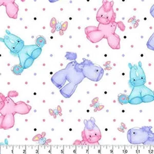 Manta hecha a mano, trapo eructo/manta de seguridad y ponis babero blancos - Imagen 1 de 3