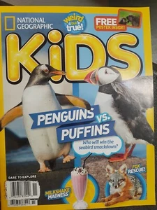 National geographic kids,penquins vs.puffins nar.2018,free poster inside - Imagen 1 de 1