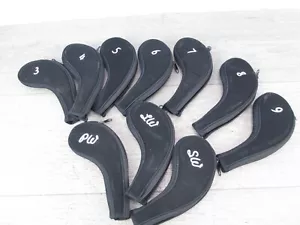 Golf Club Head Covers New Driver Black 3456789 PW,LW,SW - Picture 1 of 3