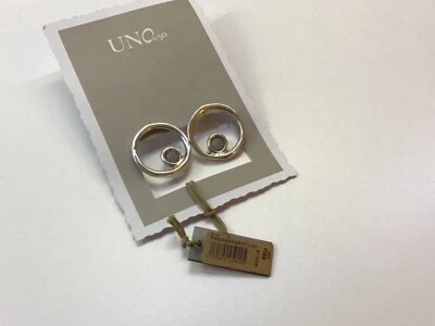 全新无标签 Uno de 50 镀银环带灰色珍珠耳环“Make a Wish” — 第 1/4 张图片