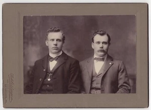 TWO HANDSOME GENTLEMAN :FASHIONABLE : BRADDOCK, PENNSYLVANIA :VINTAGE PHOTOGRAPH - Picture 1 of 4