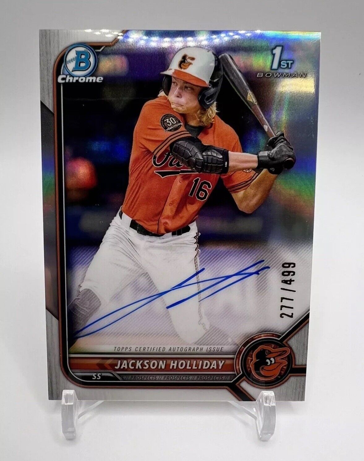 2022 Bowman Draft Chrome Jackson Holliday 1st Auto /499 Refractor