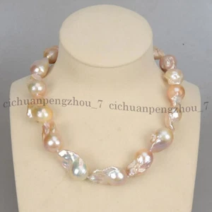 Echte natürliche rosa Südsee Keshi Reborn Barock Perlenkette 14-36 Zoll - Bild 1 von 17