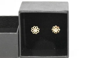 Boucles d'oreilles anciennes en or 14 carats et opales en fleurs Cadeau de Noël - Imagen 1 de 7