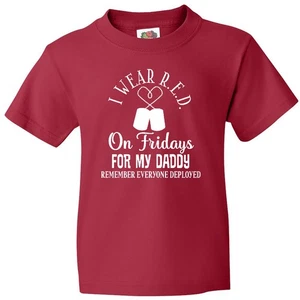 Inktastic I Wear R.e.d. On Friday For Daddy Youth T-Shirt Dad Child Boys Girls - Picture 1 of 1