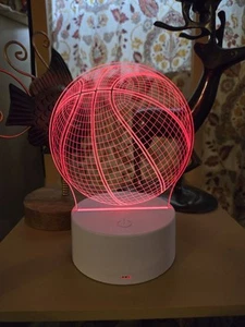 Basketball 3D LED Multicolour Base DECOR Nightlight USB Room W Remote Control - Picture 1 of 3