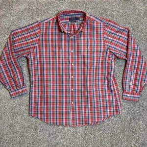 Polo Ralph Lauren Men’s Large Plaid Caldwell Camp Shirt Loop Collar - Picture 1 of 5