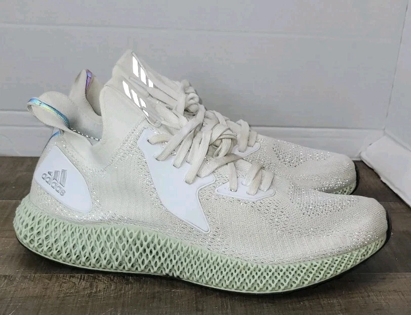 Adidas AlphaEdge 4D мужские кроссовки, FV4687, белый/зеленый, США размер 13 - Изображение 1 из 4