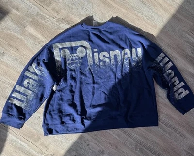 2025 Disney World Parks Sorcerer Mickey Sudadera Cuello Redondo Azul Marino Adulto 1XL Foto 1 de 4