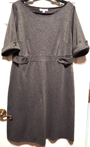 Merona DRESS A-Line Size XXL 2X Classic Heather Gray Short Sleeves Business - Picture 1 of 4